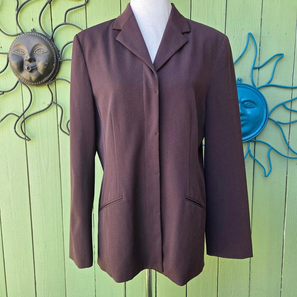 Vintage 1990s Y2K The Limited Chocolate Brown Clean Lines Blazer